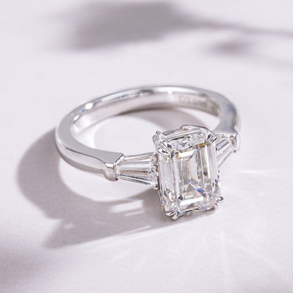 Luminous Grace Emerald Ring （3.01 ct. emerald cut)