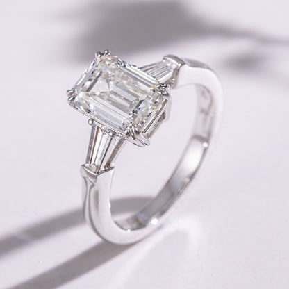 Luminous Grace Emerald Ring （3.01 ct. emerald cut)