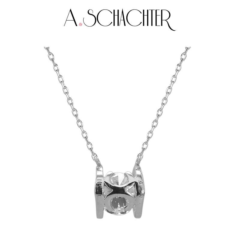 Luminous Grace Solitaire Necklace（1 ct. Round cut)