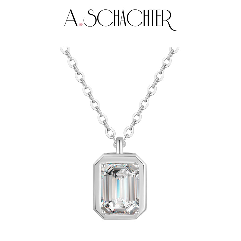 Gleaming Edge Necklace （2 ct. emerald cut)