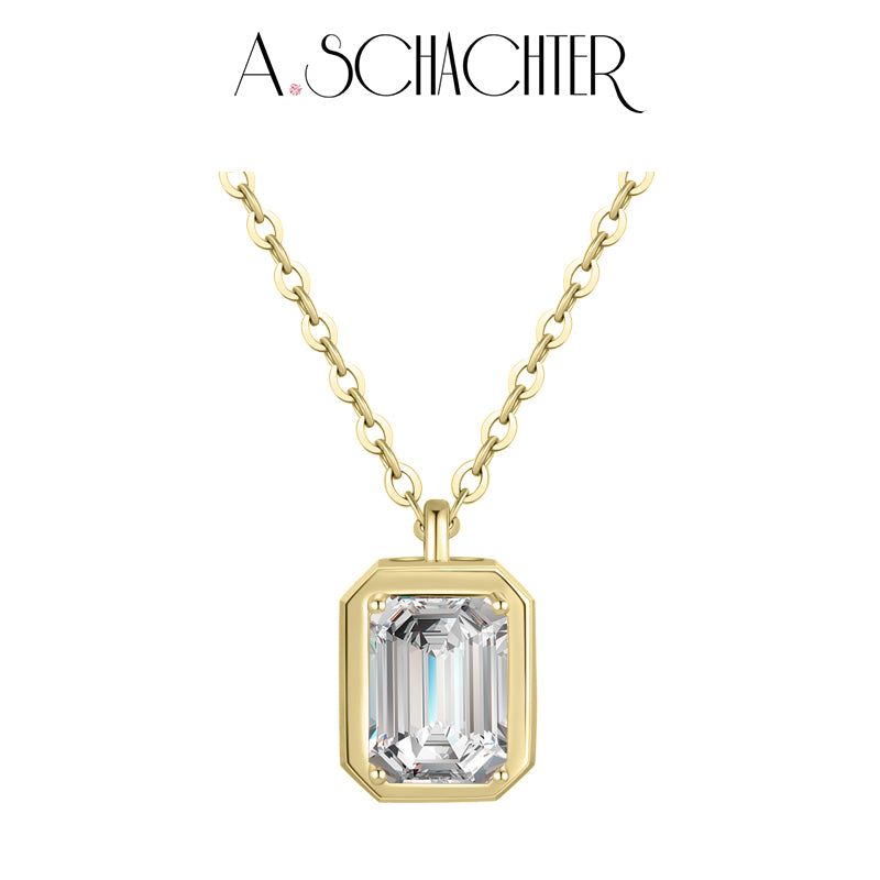 Gleaming Edge Necklace （2 ct. emerald cut)