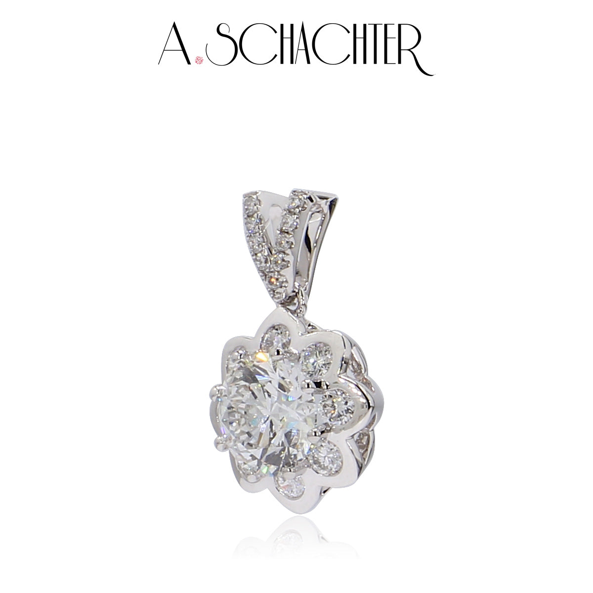 The Fleur de Lumière Pendent（1.1 ct. Round cut)
