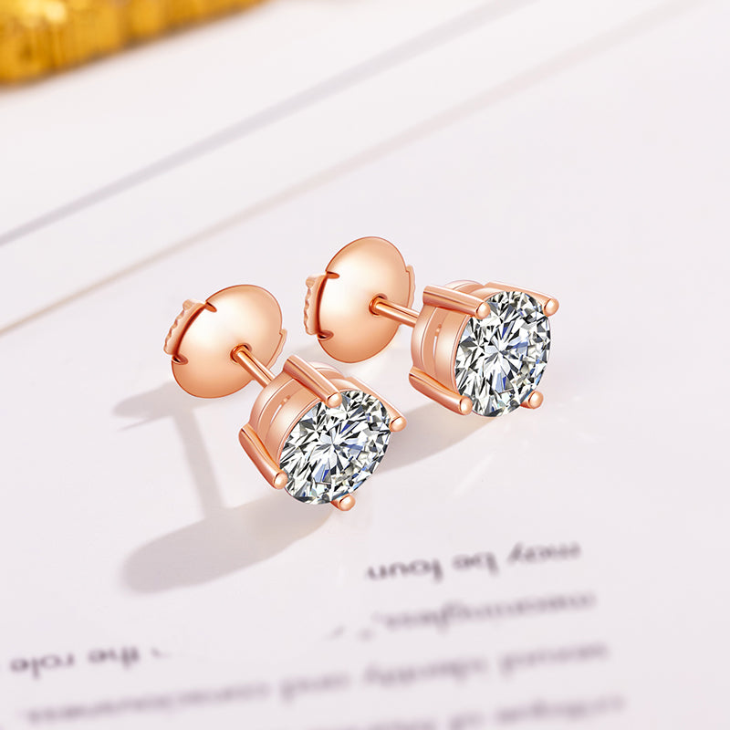 Classic Round Diamond Stud Earrings （0.5 ct. Round cut)