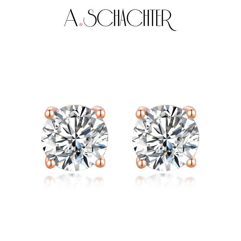 Classic Round Diamond Stud Earrings （0.5 ct. Round cut)