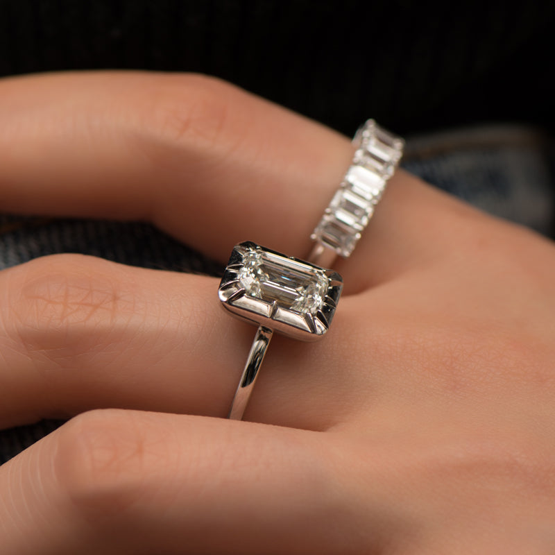 Shadow Ring (3.05ct. Emerald Cut)