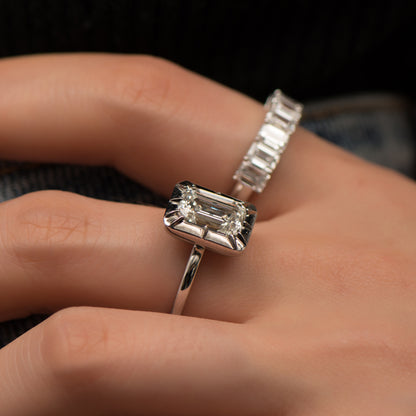 Shadow Ring (3.05ct. Emerald Cut)
