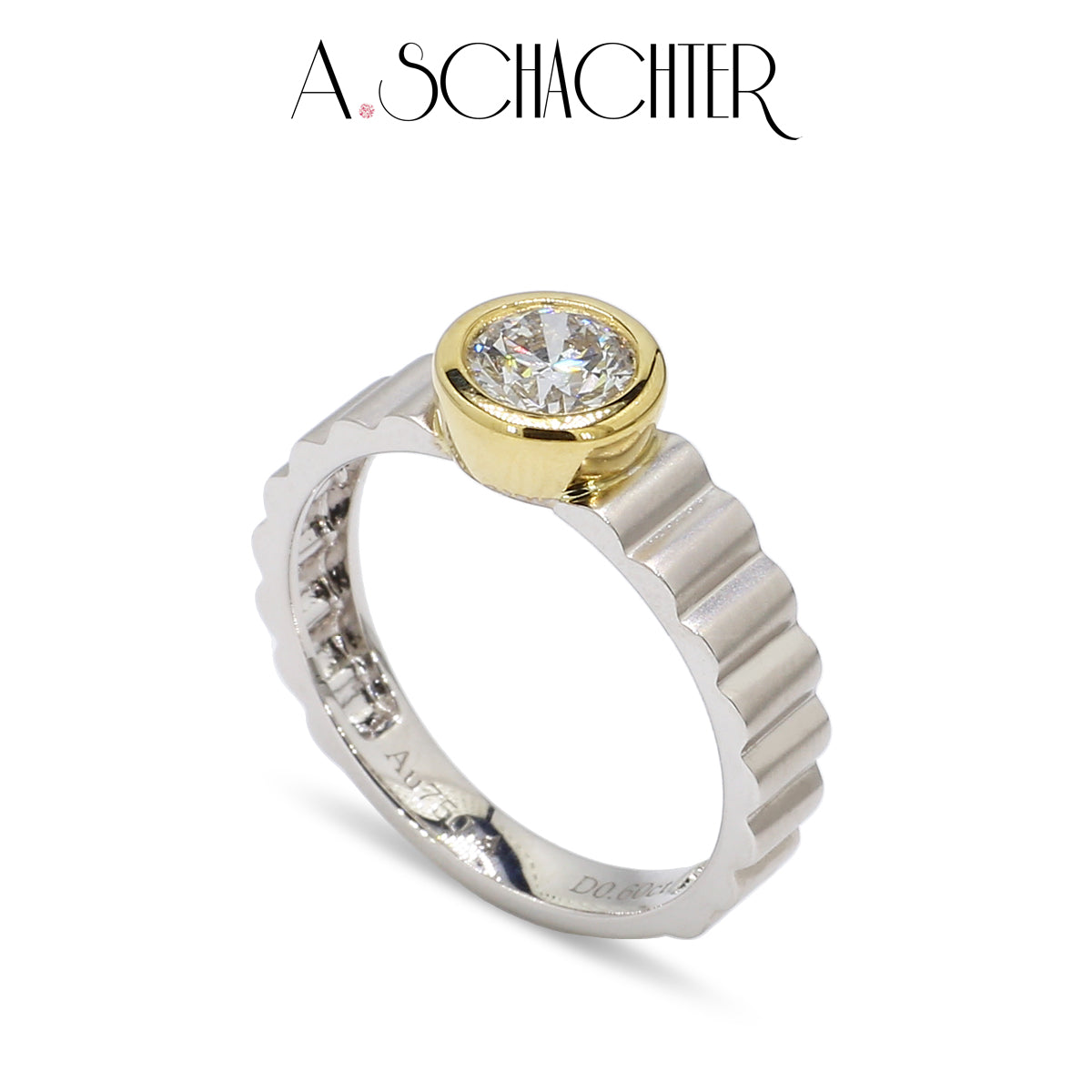 Bezel Solitaire Diamond Ring （0.6 ct. Round cut)