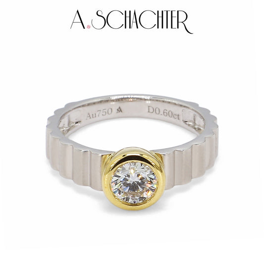 Bezel Solitaire Diamond Ring （0.6 ct. Round cut)