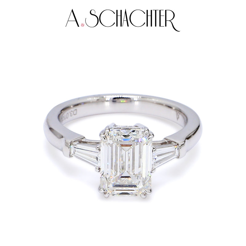 Luminous Grace Emerald Ring （3.01 ct. emerald cut)
