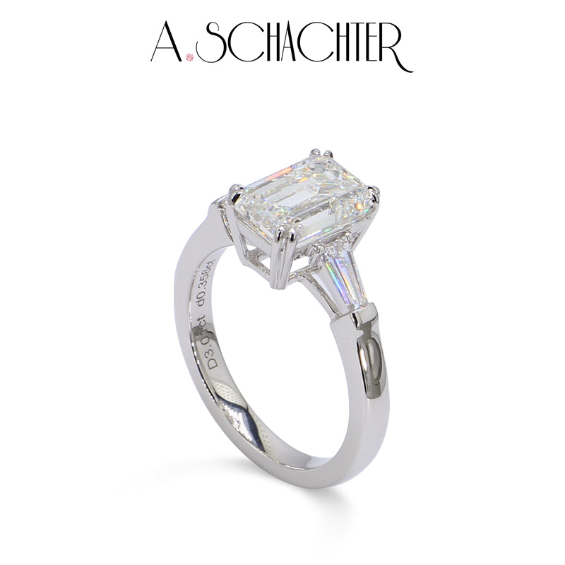 Luminous Grace Emerald Ring （3.01 ct. emerald cut)