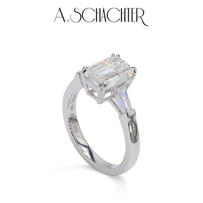 Luminous Grace Emerald Ring （3.01 ct. emerald cut)