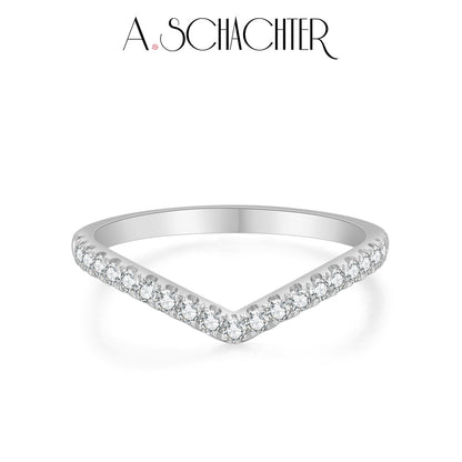 V-shaped pavé band （0.46ct. Round cut)