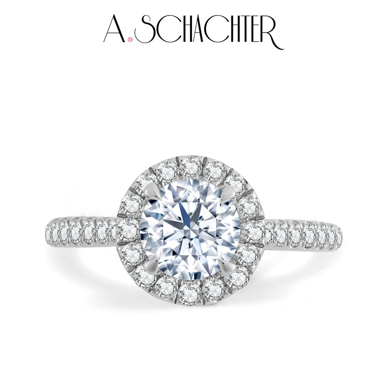 Radiant Crest Halo Diamond（0.85 ct. Round cut)