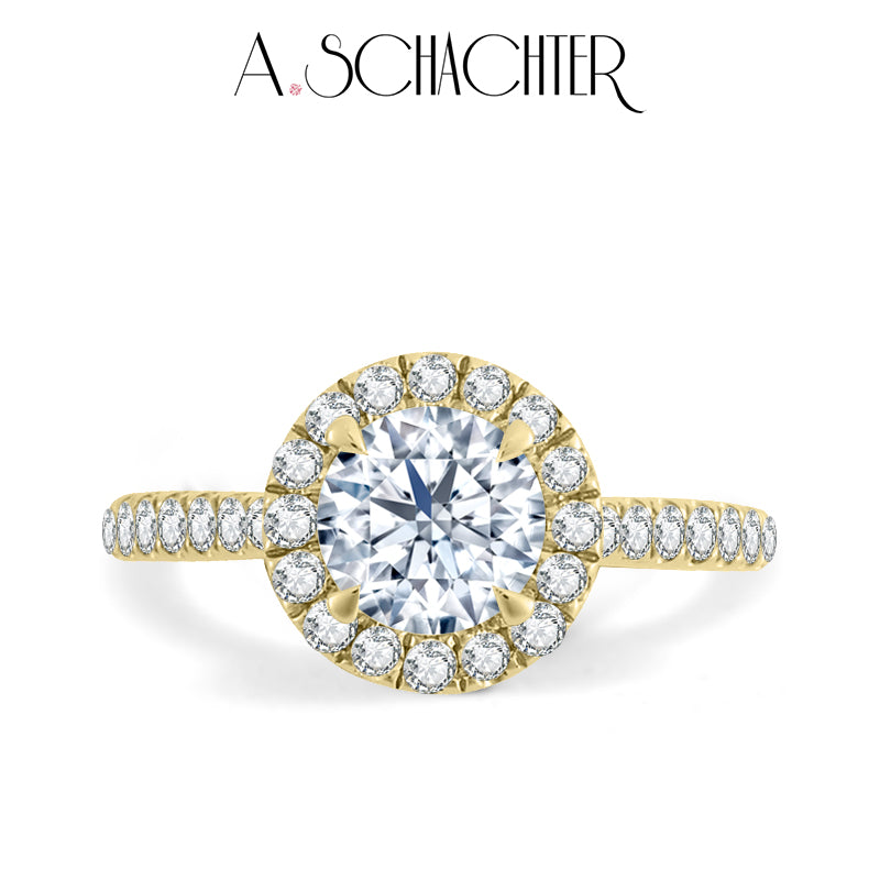 Radiant Crest Halo Diamond（0.85 ct. Round cut)