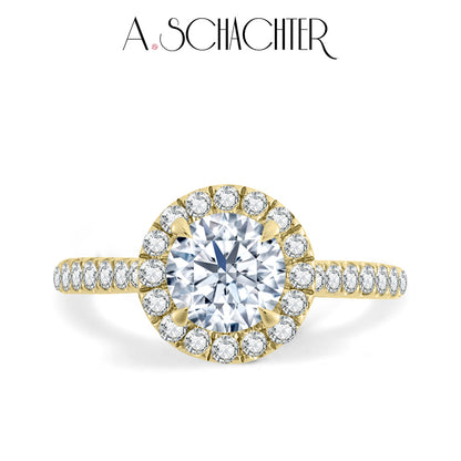 Radiant Crest Halo Diamond（0.85 ct. Round cut)
