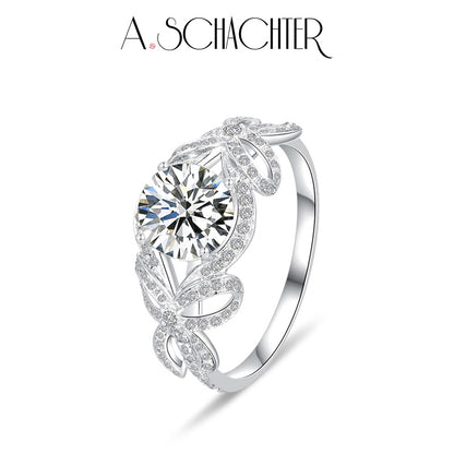 Ribbon Pavé Diamond Ring  （0.8 ct. Round cut)