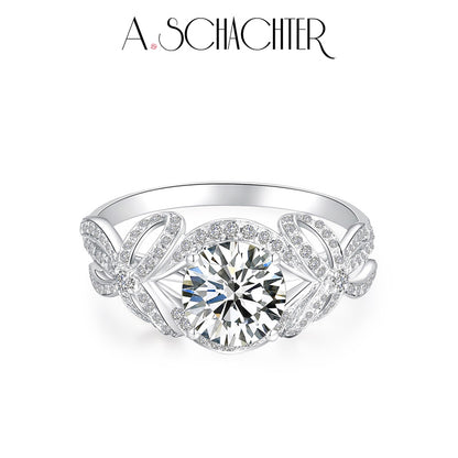 Ribbon Pavé Diamond Ring  （0.8 ct. Round cut)
