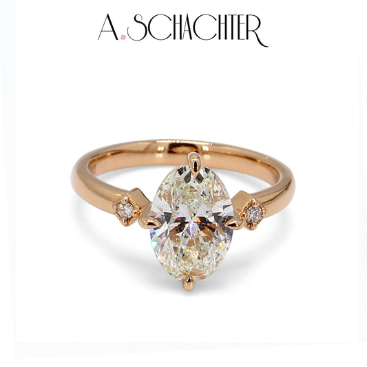 Opus Oval Solitaire Diamond Ring（1.03 ct. Oval cut)