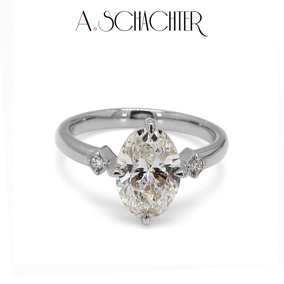 Opus Oval Solitaire Diamond Ring（1.03 ct. Oval cut)