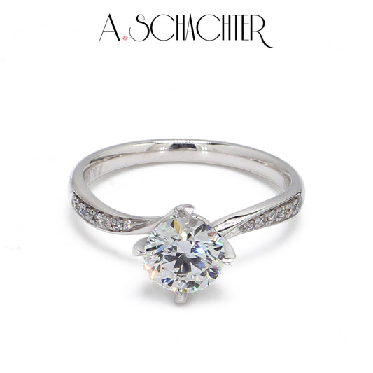 Celeste Twist Pavé Diamond Ring （1.06 ct. Round cut)