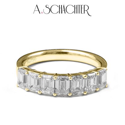 Classic Emerald Seven-Stone Diamond Band（0.2 ct*7. emerald cut)