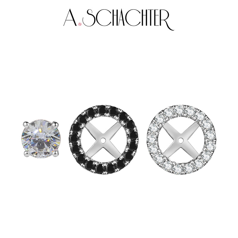 Noir & Lumière Solo — Black Halo Jacket（0.82 ct. Round cut)